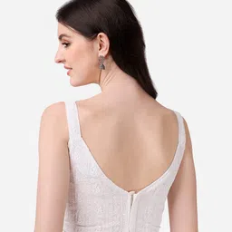 pujia mills Women's Georgette Solid Sleeveless Blouse (Lakhnavi 4 White_White_38) image 3