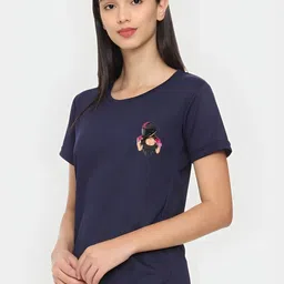 TRENDSATTIRE Biker Printed Round Neck Regular Fit T-shirt image 2