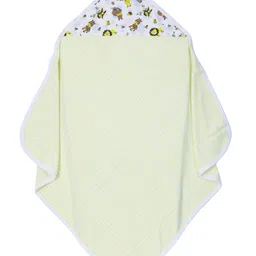 My Milestones 100% Premium Cotton Single Layered Terry Hooded Baby Toddlers Bath Towel - Lemon Yellow Stripes-picture-11