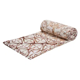 Trance Home Linen Pure Malmal Cotton Multipurpose Baby Dohar- Ivy Brown-picture-22