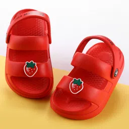 Kookie Kids India Clogs With Dino Applique - Red-picture-14