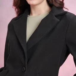 DressBerry Notched Lapel Flannel Overcoat image 5