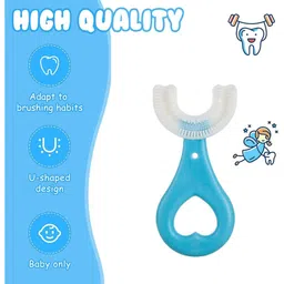 DOMENICO Soft Silicone U-Shaped Head 360 Toothbrush - Blue image 2