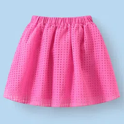 Mark & Mia Above Knee Length Skirt with Checks & Bow Detailing - Fushcia image 2