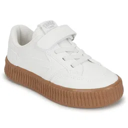 TRUFFLE COLLECTION Velcro Closure Arrow Patch Embroidered Sneakers - White image 3