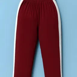 Tango Single Jersey Knit Full Length Track Pant With Vehicle Print - Maroon image 2