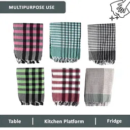 Kuber Industries Grey & Green 30 Pieces Checked Durable Cotton Kitchen Towels image 4