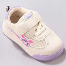 Oh! Pair Sport Shoes with Velcro Closure Teddy Applique -  Purple image 3