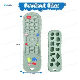FunBlast Remote Shaped Silicone Teether Toy for Babies  Pack of 1 Sea Green image 3