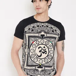 PUNK Men Black Printed Round Neck T-shirt image 1