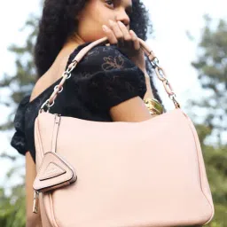 Kazo Pink Synthetic Solid Shoulder Handbag-image-43