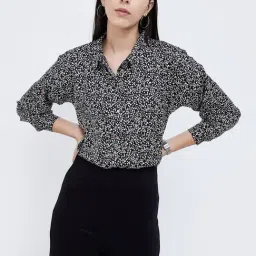 Code by Lifestyle Black & White Printed Shirt-picture-23