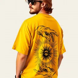 AUSK Graphic Printed Round Neck Drop-Shoulder Sleeves Pure Cotton Oversized T-shirt-picture-22