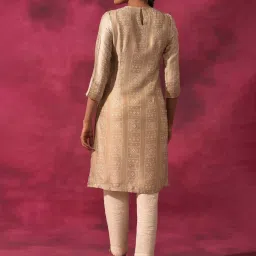 Folksong By W Beige Printed Straight Kurta image 2