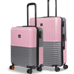Nasher Miles Istanbul Hard-Sided ABS and PCSet of 2 Pink and Grey Trolley Bags (55 & 65 cm) image 1