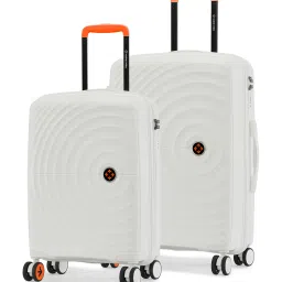 Nasher Miles Seattle White 8 Wheels Medium Hard Cabin Trolley Bag Set of 2 image 1