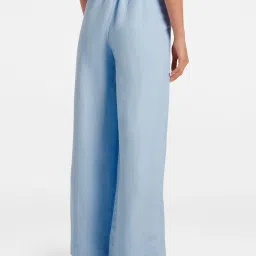 Forever New Light Blue High Rise Slim Fit Drawstring Trousers image 2