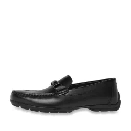 Geox Men's U Moner W 2FIT Black Leather Casual Loafers image 2