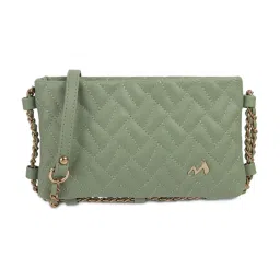 Mochi Light Green Stylish Spacious Quilted Medium Cross Body Bag image 1