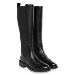 Geox Women's D Walk Pleasure Black Leather Chelsea Boots image 2