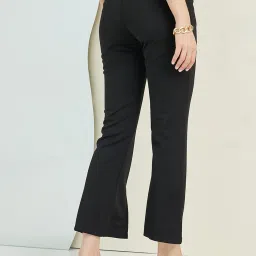 Styli Black Mid Rise Bootcut Trousers image 2