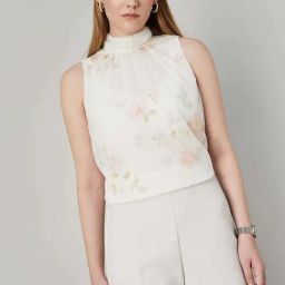 Code by Lifestyle Off-White Printed Top-picture-9