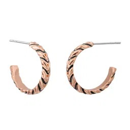 Roberto Cavalli Rose Gold RC Zebra Hoop Earrings image 2