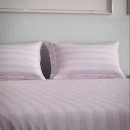 Mulberry Living Cotton Stripes Pink 300 TC Super King Size Bedsheet with 2 Pillow Covers-picture-44