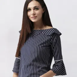 Style Quotient Navy Striped Top image 2