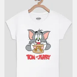 Tom & Jerry Printed Tshirt For Kids Girls-image-31