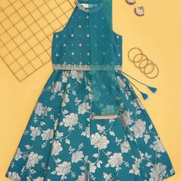 Akkriti by Pantaloons Girls Alexandrite Floral Lehenga Cholis-picture-27
