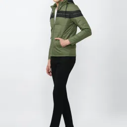 Academy By Van Heusen Green Regular Fit Printed Hooded Jacket image 5