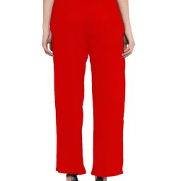 PATRORNA Red High Rise Straight Fit Trousers image 2