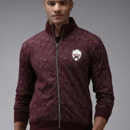 Showoff Burgundy Cotton Regular Fit Printed Sweatshirt-image-5