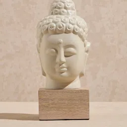 Westside Home Off-White Buddha Head Decorative Object image 1