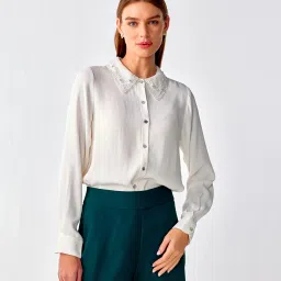 Cover Story Off White Regular Fit Shirt image 1