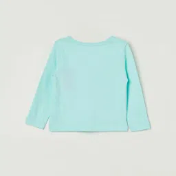 Juniors by Lifestyle Sky Blue Cotton Printed Full Sleeves T-Shirt image 2