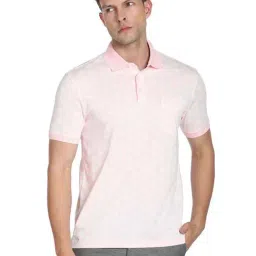 Arrow Pink Cotton Regular Fit Printed Polo T-Shirt-picture-10