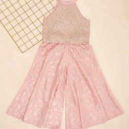 Akkriti by Pantaloons Girls Peach Amber Embellished Bottoms-picture-39