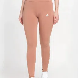 ADIDAS Brown Cotton Printed Sports Tights image 1