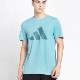 Adidas Turquoise Regular Fit Printed Sports T-Shirt image 1