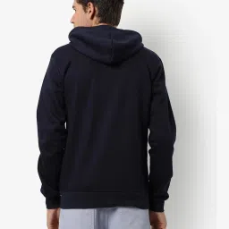 Campus Sutra Navy Cotton Regular Fit Hooded Sweatshirt image 2
