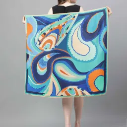 Tossido Blue Printed Scarf & Bag Scarf Set image 2