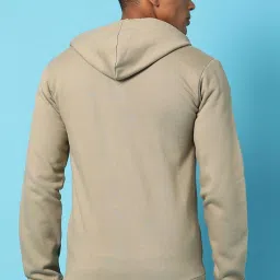 Campus Sutra Light Olive Cotton Regular Fit Hooded Sweatshirt image 2