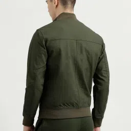 United Colors of Benetton Green Regular Fit Mock Collar Jacket image 2