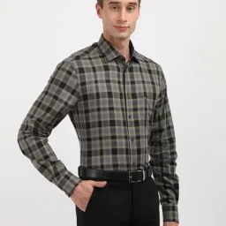 Tommy Hilfiger Grey Cotton Regular Fit Checks Shirt image 4