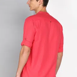 Kuons Avenue Salmon Pink Slim Fit Shirt image 2