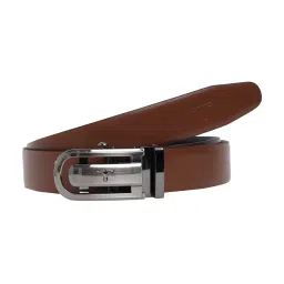 BULCHEE Tan & Black Leather Reversible Formal Belt for Men image 1