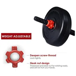 Protoner PVC DM 18 Kg Dumbbells Set and Fitness Kit (18 kg (2.5 kg x 4, 2 kg x 4)) image 2