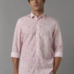 Louis Philippe Sport Pink Cotton Regular Fit Printed Shirt image 1